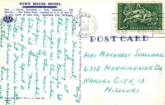 Town House Motel (Quality Inn) - Old Postcard